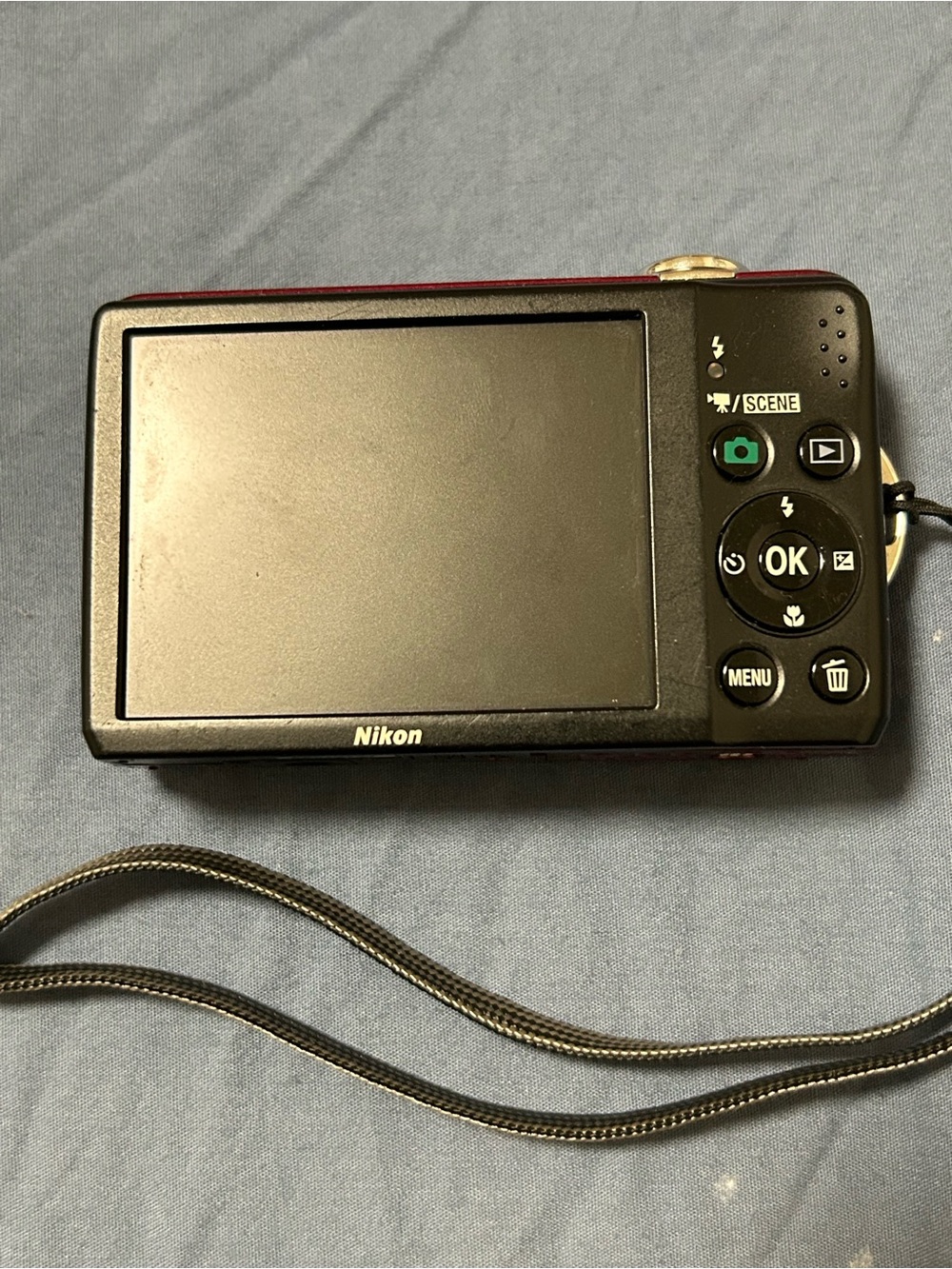 Nikon Point-and-Shoot Camera in Red and Black